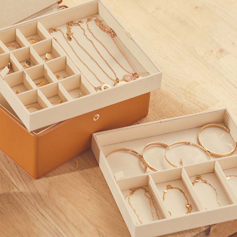 Merci Maman Jewellery box which features two tiers that are perfect for separating your jewellery and keeping it organised