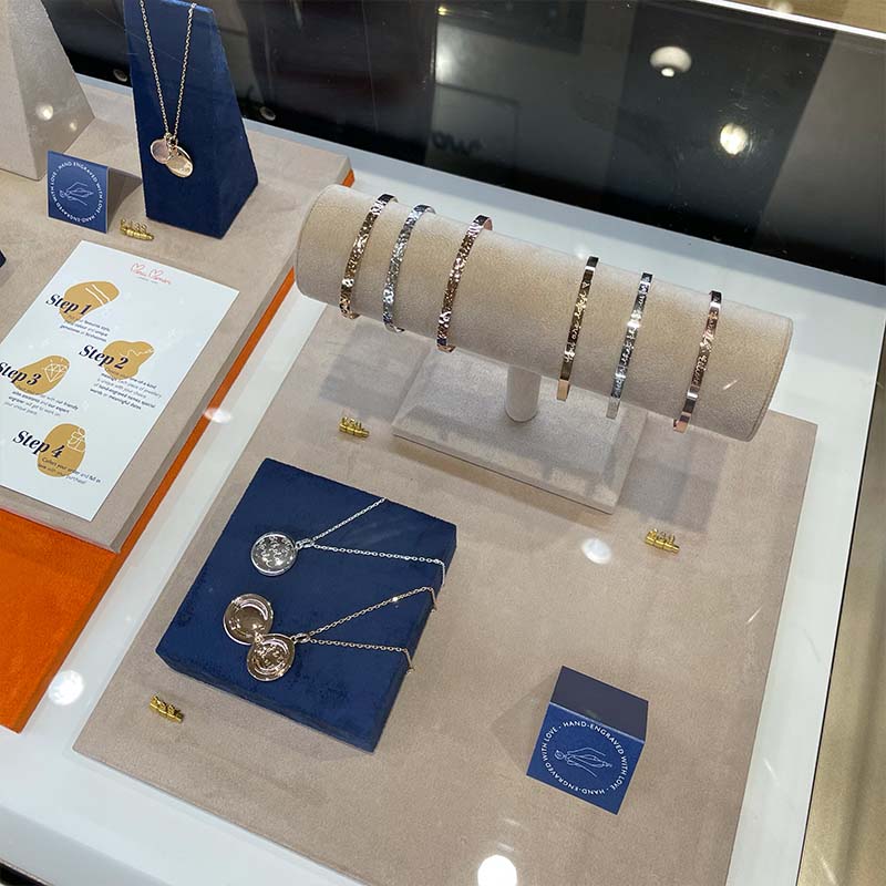 jewellery colour for skin tones, selfridges display