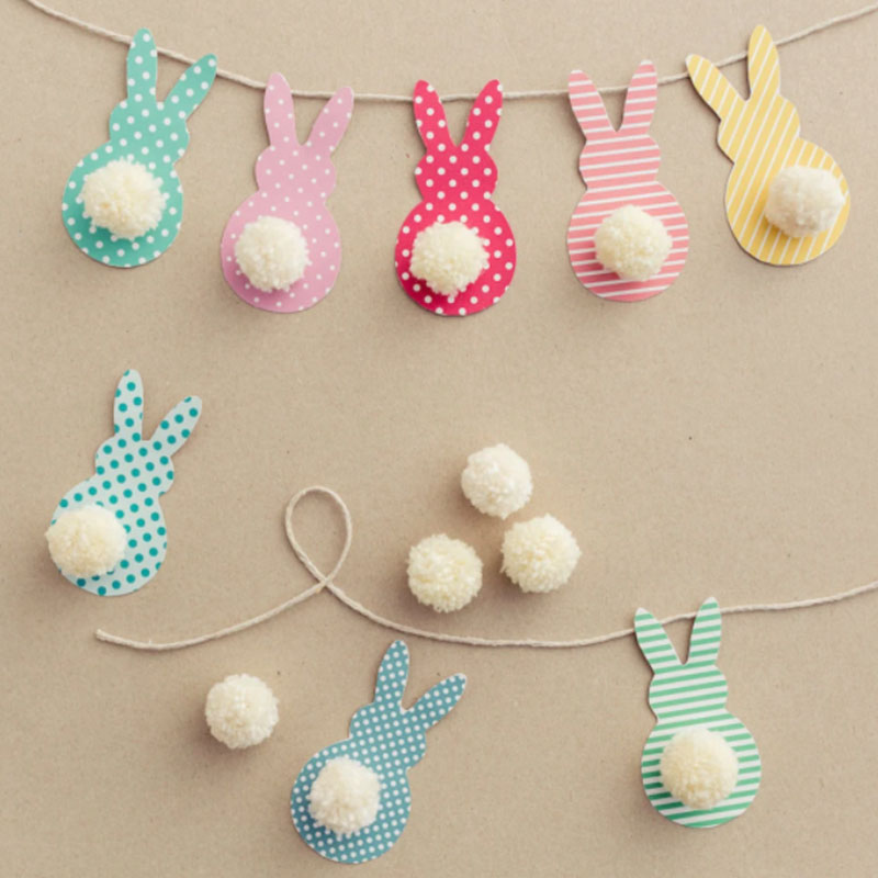  Easter Craft Idea 1: Colourful Bunny Garland